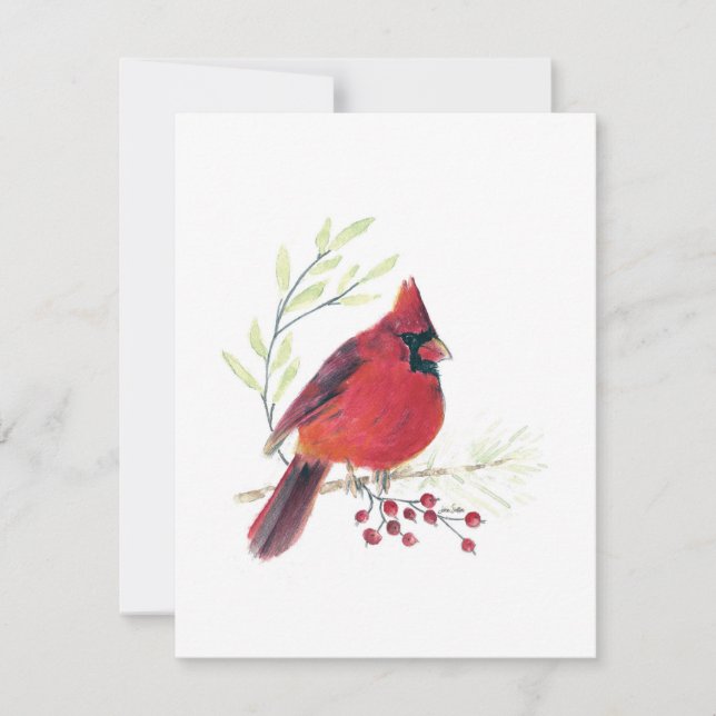 Beautiful Red Cardinal Note Card (Front)