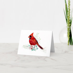 Beautiful Red Cardinal Watercolor Note Card