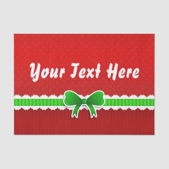 Beautiful Red Christmas Design Custom Text Tissue Paper (Front)