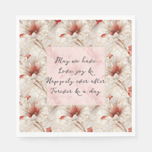 Beautiful Red Floral Romantic Wedding Napkin