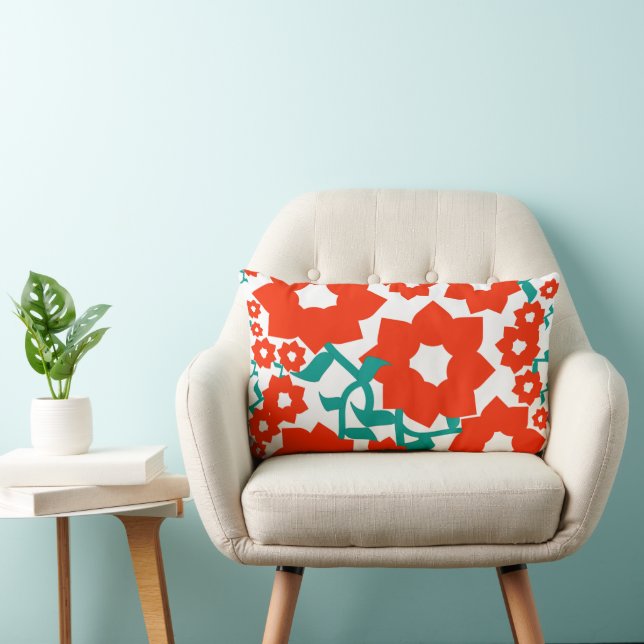 beautiful red flower pattern for christmas lumbar cushion (Chair)