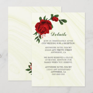 beautiful red flowers greenery details  enclosure  card