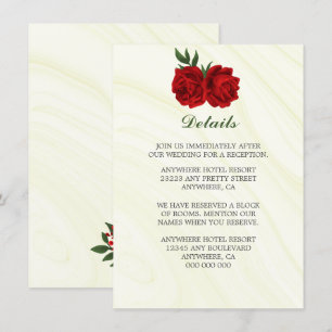 beautiful red flowers greenery details enclosure card