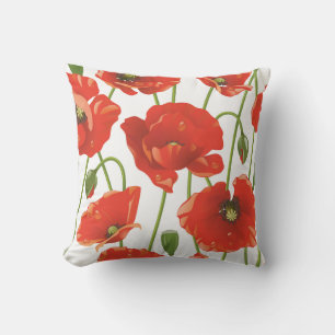 Beautiful Red Flowers Throw Pillow