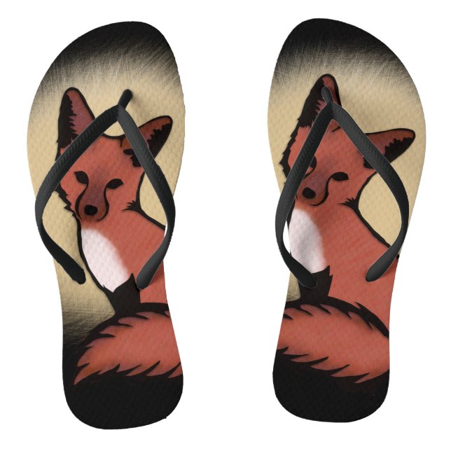 Beautiful Red Foxy Fox Jandals (Footbed)