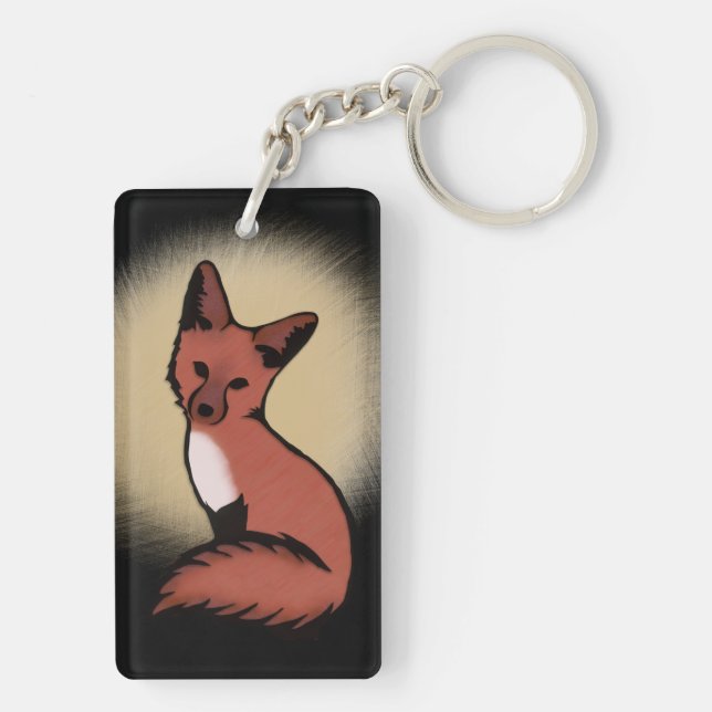Beautiful Red Foxy Fox Key Ring (Back)