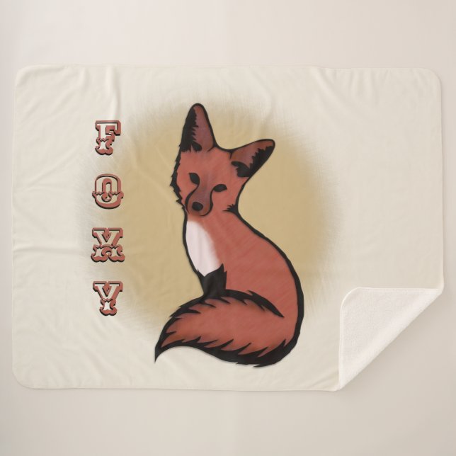 Beautiful Red Foxy Fox Sherpa Blanket (Front (Horizontal))