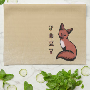 Beautiful Red Foxy Fox Tea Towel
