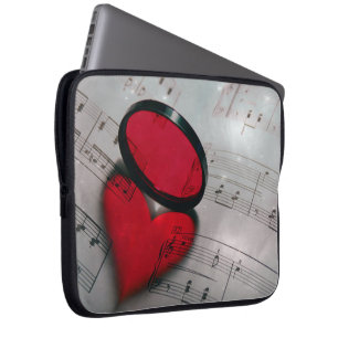Beautiful red glass reflection forming a heart laptop sleeve