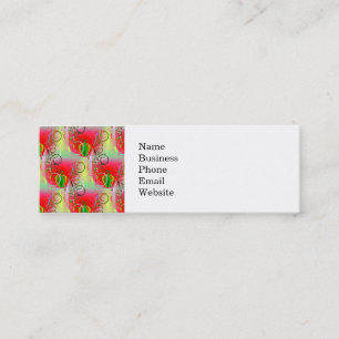 Beautiful Red Green Yellow Spring Floral Vines Mini Business Card