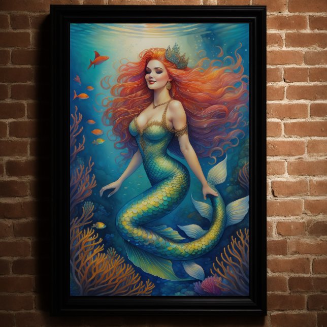 Beautiful Red Haired Mermaid III Poster (Creator Uploaded)