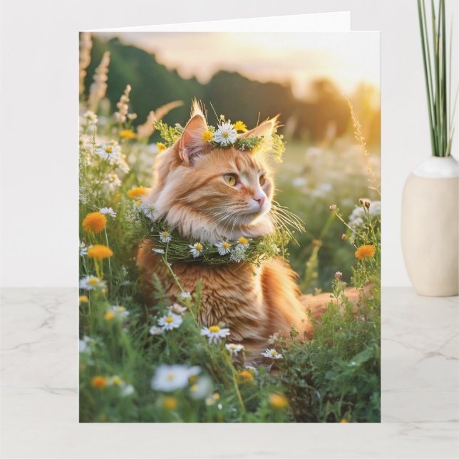 Beautiful red hanger decorated with flowers card (Front)