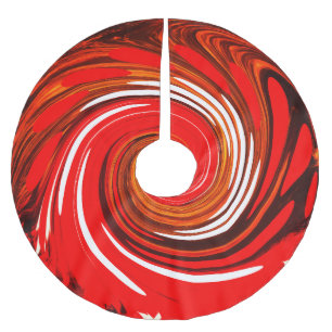 Beautiful red Happy Christmas Brushed Polyester Tree Skirt