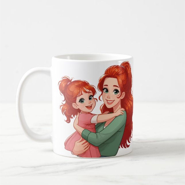 Beautiful red-headed mom coffee mug (Left)
