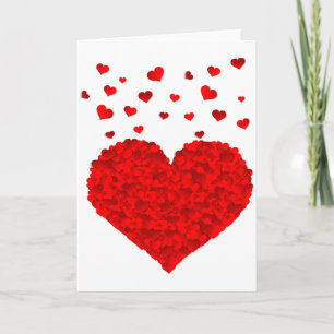 Beautiful Red Heart Valentines Day T Shirt  Card