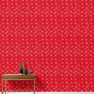Beautiful Red illustrative snowflake Red Backgroun Wallpaper