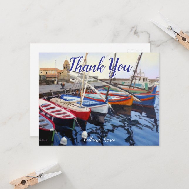 Beautiful Red Orange Blue Green Boats in Collioure (Front/Back In Situ)