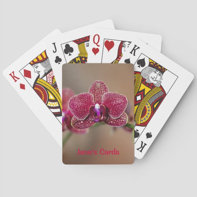 Beautiful Red Orchid Playing Cards (Back)