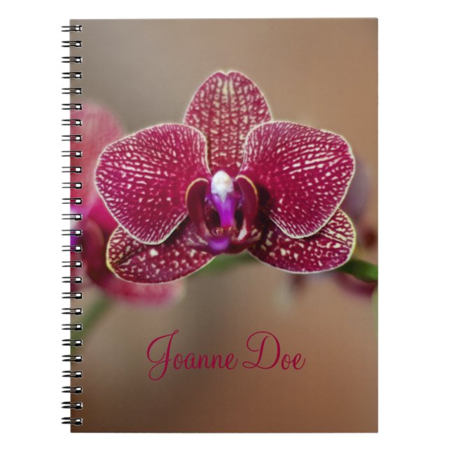 Beautiful Red Orchid Spiral Notebook (Front)