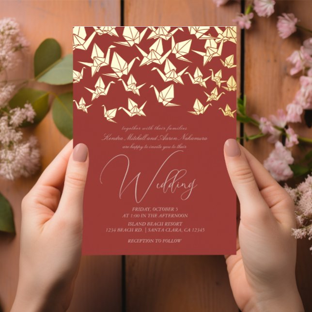 Beautiful Red Origami Paper Crane Wedding (Creator Uploaded)