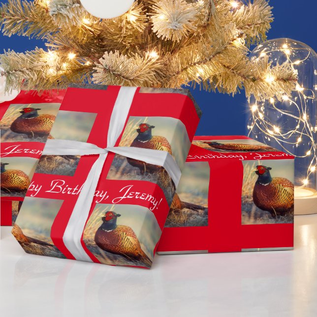Beautiful Red  Pheasant  Wrapping Paper (Holidays)