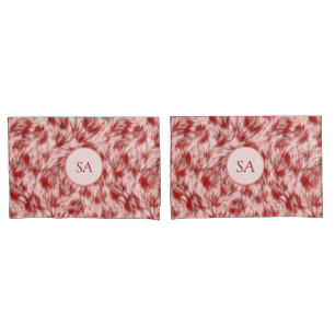 Beautiful Red & Pink Monogramed Pillow Cases
