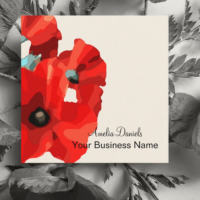 Beautiful Red Poppy Business Card (Creator Uploaded)