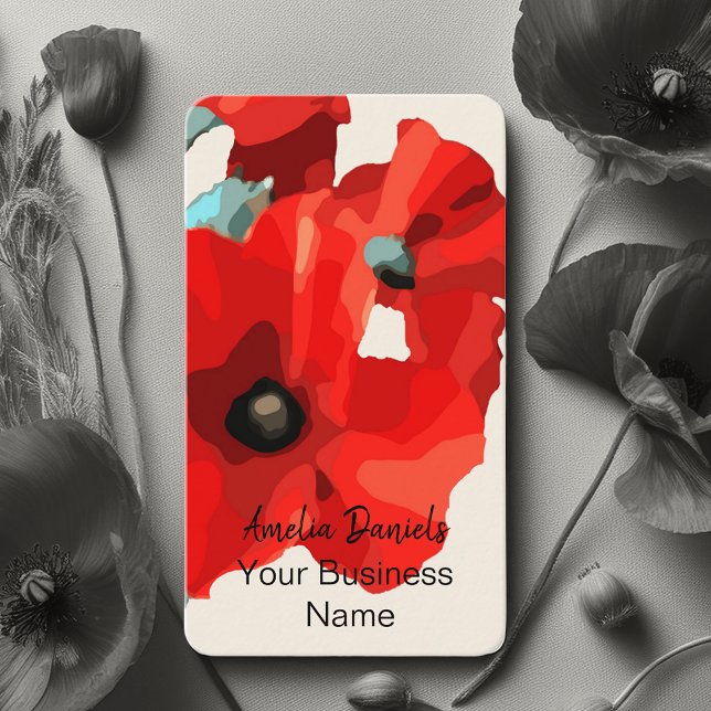 Beautiful Red Poppy Business Card (Creator Uploaded)