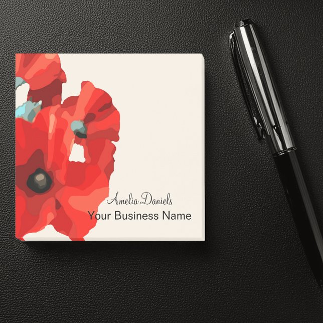 Beautiful Red Poppy Business  Post-it Notes (Creator Uploaded)