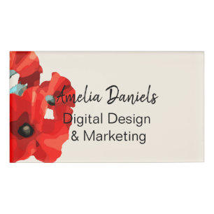 Beautiful Red Poppy ID Badge