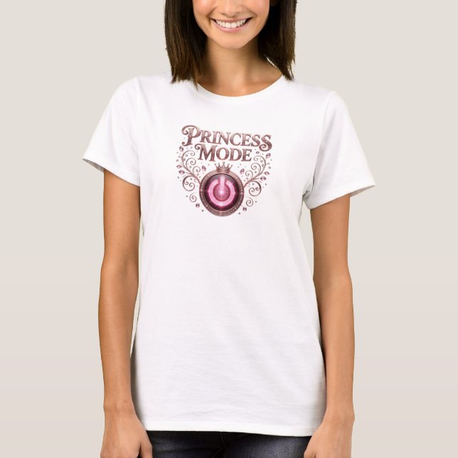 Beautiful Red PRINCESS MODE Slogan Tee (Front)
