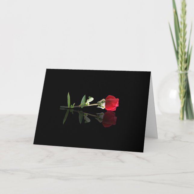 Beautiful Red Rose Note Card, Blank Greeting Cards (Front)