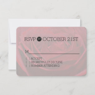 Beautiful Red Rose Romantic RSVP Card