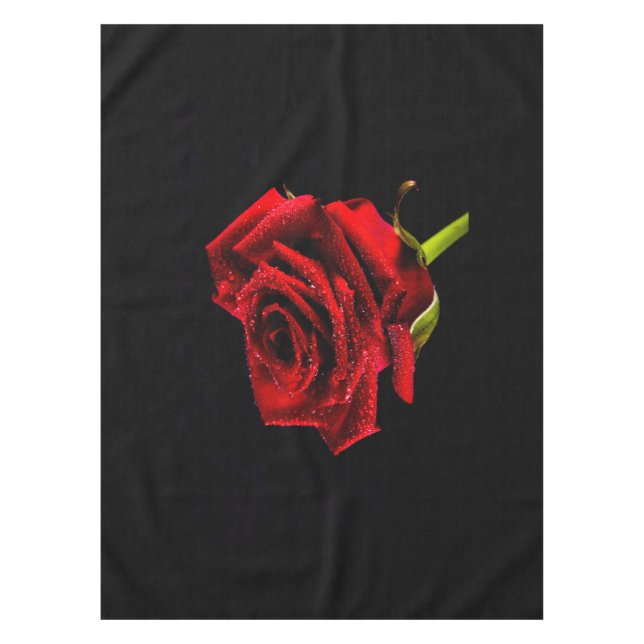 Beautiful red rose tablecloth (Front)