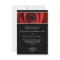 Beautiful Red Rose Wedding Invitiation- Black