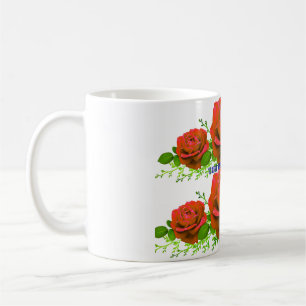 Beautiful Red Roses Bouquet Photography   Romantic Coffee Mug