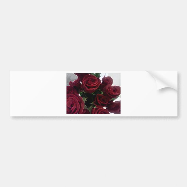 BEAUTIFUL RED ROSES BUMPER STICKER (Front)