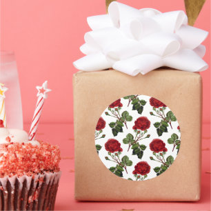 Beautiful Red Roses Classic Round Sticker