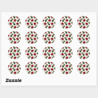Beautiful Red Roses Classic Round Sticker