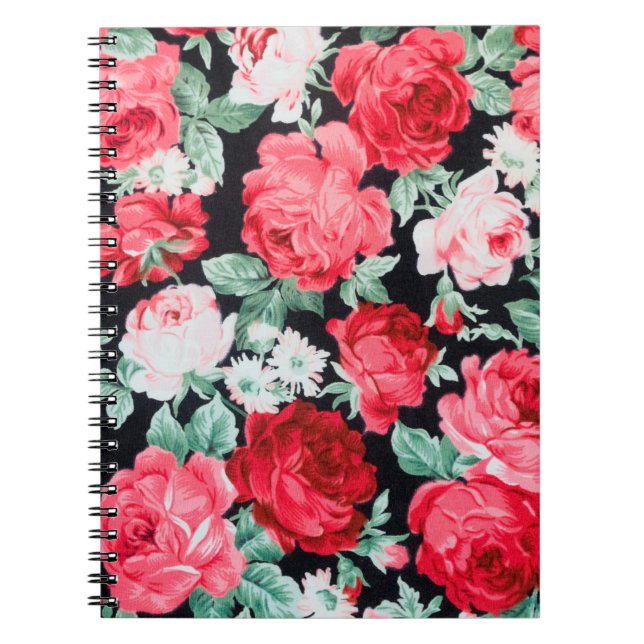Beautiful red roses garden notebook (Front)