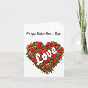 Beautiful Red Roses Heart Design    Card