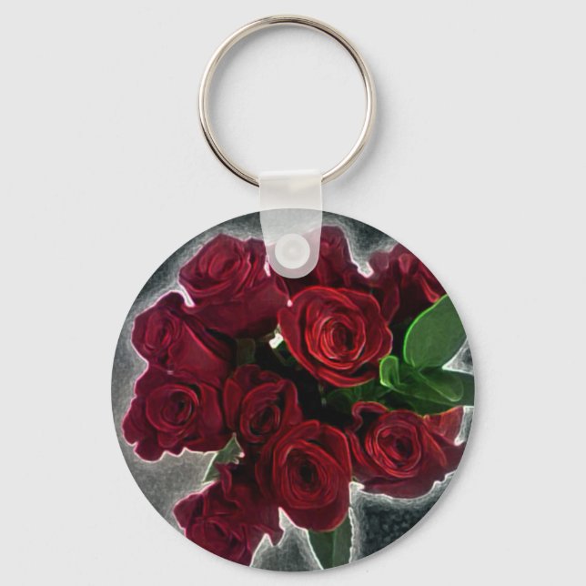 BEAUTIFUL RED ROSES KEY RING (Front)
