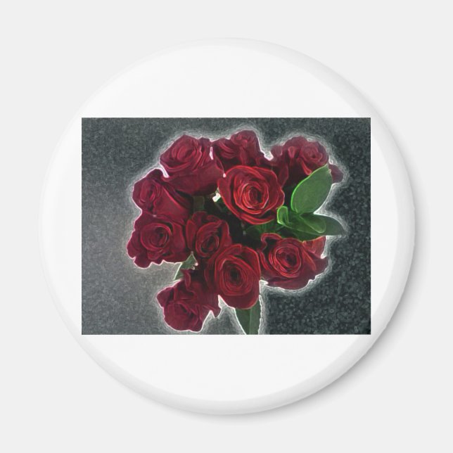 BEAUTIFUL RED ROSES MAGNET (Front)