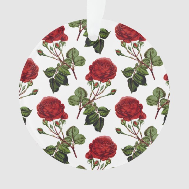 Beautiful Red Roses Ornament (Front)