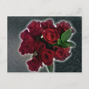 BEAUTIFUL RED ROSES POSTCARD