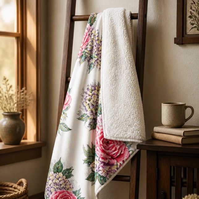 Beautiful Red Roses Sherpa Blanket (Creator Uploaded)