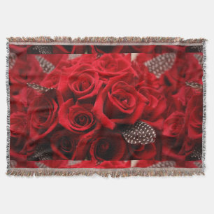 Beautiful Red Roses Throw Blanket