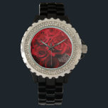 Beautiful Red Roses Watch<br><div class="desc">This beautiful floral photograph is by Drake Photography and features the image of colourful classic red roses gathered in a bunch with quail feathers tucked in. Look for other great matching products to this in my shop! Makes a great romantic gift for Valentine's Day too for your wife or girlfriend....</div>