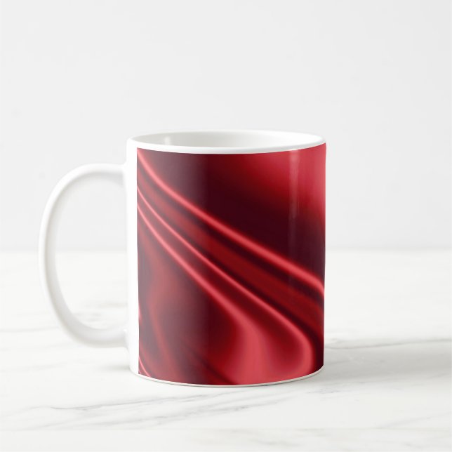 Beautiful Red Satin Coffee Mug (Left)