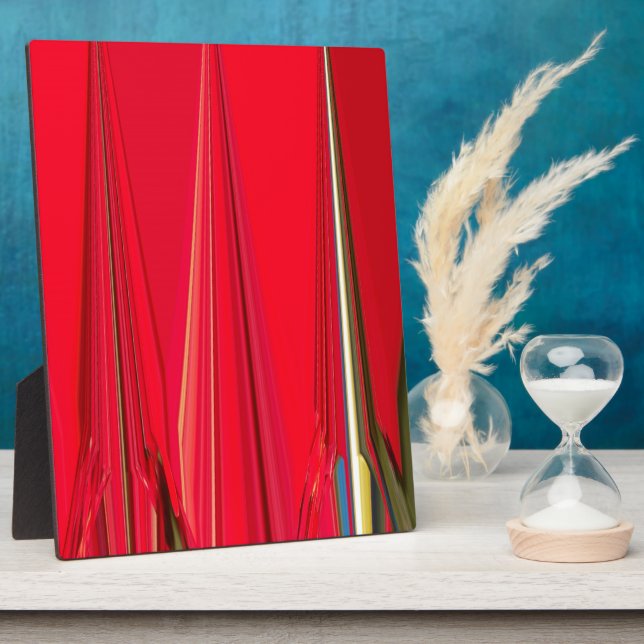 Beautiful Red Texture Colour Abstract Art Design Plaque (Side)